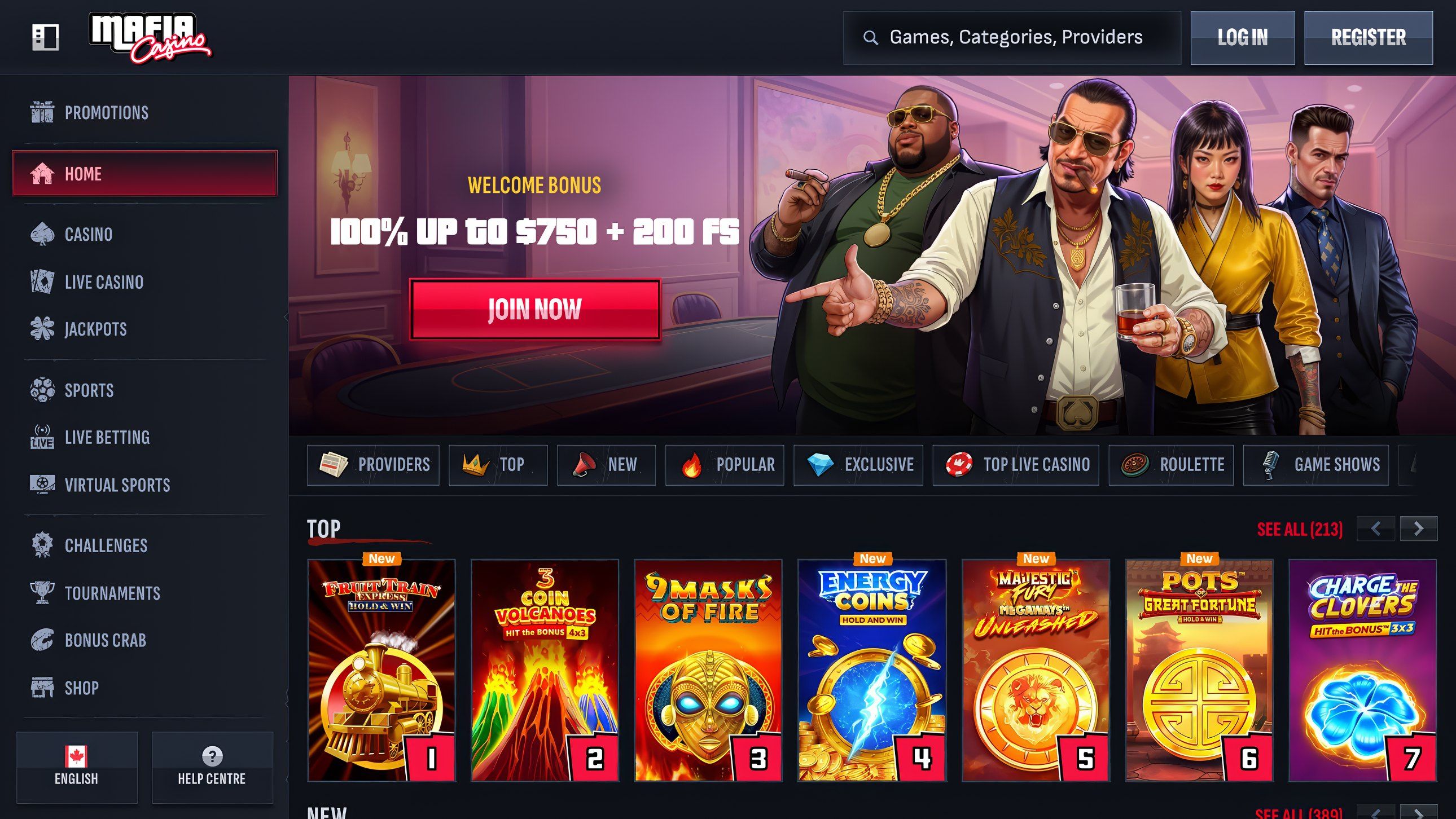 Mafia Casino desktop screenshot 1